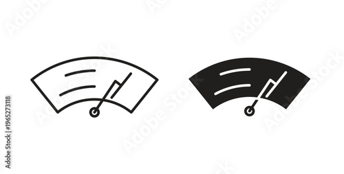 car windscreen icon line style collection. Simple black solid icons