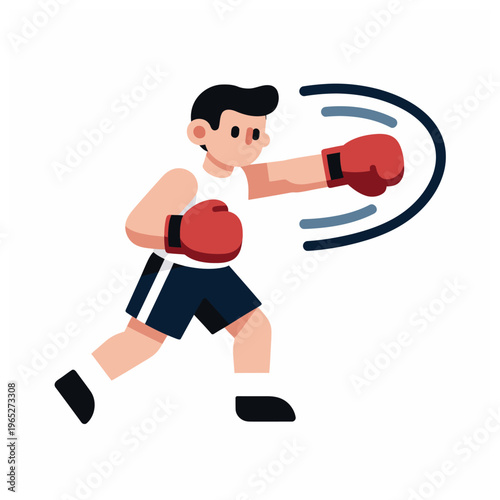 a cartoon man wearing boxing gloves.