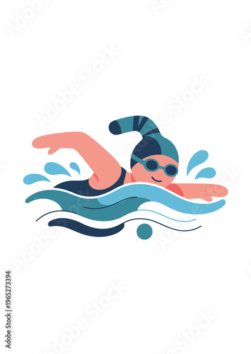 a woman swimming in the water.