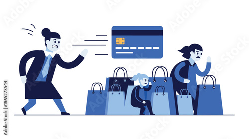 People shopping with credit card online.