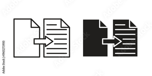 Compare icon line style collection. Simple black solid icons