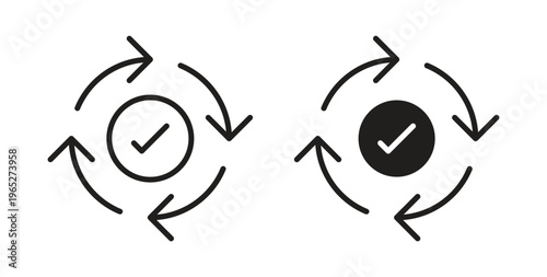 Consistency icon line style collection. Simple black solid icons