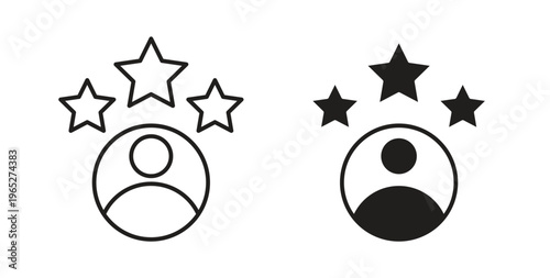 Customer experience icon line style collection. Simple black solid icons