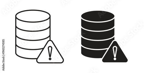 Data loss icon line style collection. Simple black solid icons