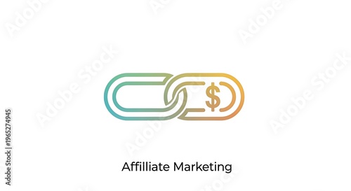 Affiliate marketing logo with interconnected chain and dollar sign