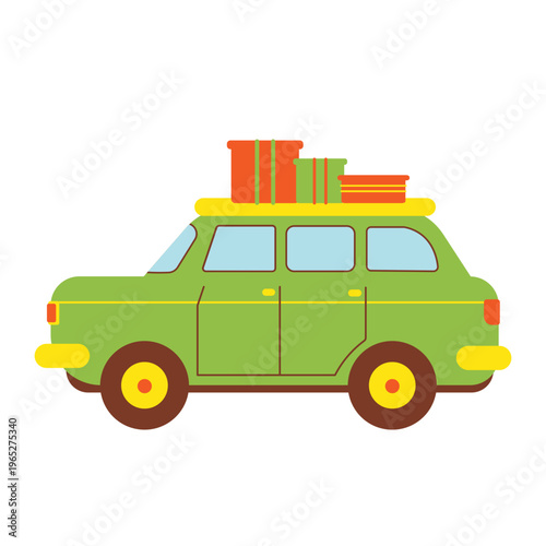 Car with Luggage on Roof