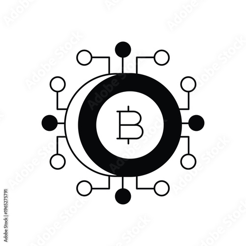 Bitcoin Networka icon clean and modern vector illustration
