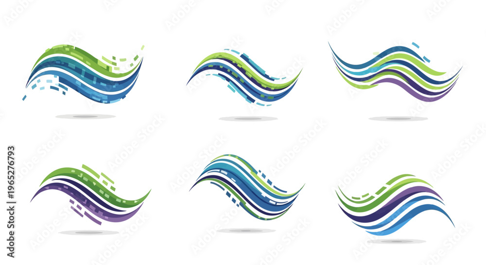 Obraz premium Abstract Swirls and Waves Collection.