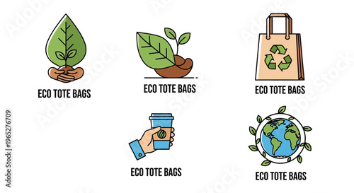 Eco friendly tote bags and earth friendly concepts collection.