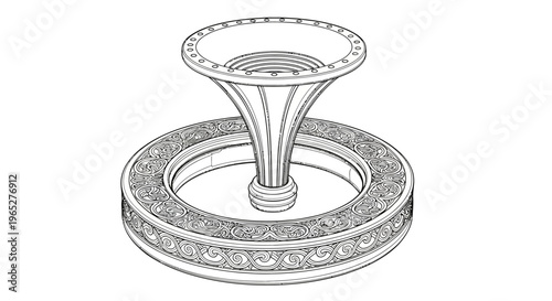 Detailed illustration of a funnel top.