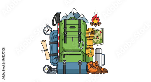 Hiking Backpack and Travel Gear Accessories.