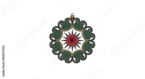Elegant Christmas Ornament with Intricate Design.