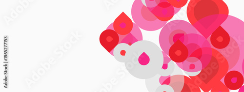 Abstract pink circles overlap white space. Minimalist design, modern aesthetic, soft hues create visual interest. Simple composition.