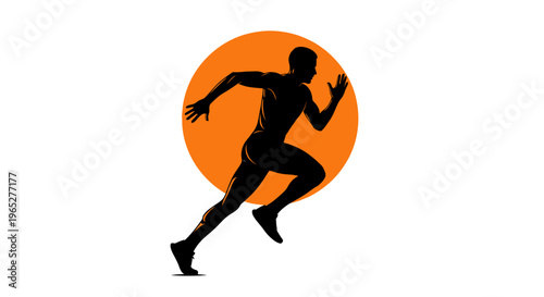 Man Running in Athletic Posture Fast.