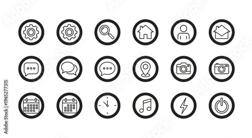 Black and white icons on white.