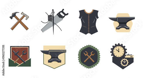 Collection of Blacksmith Tools and Symbols.