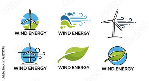 Collection of Wind Energy Logos and Icons.