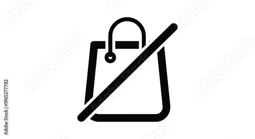 No shopping bag allowed a prohibition symbol over a retail bag