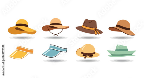Collection of Summer Hats and Sun Visors for Fashion.
