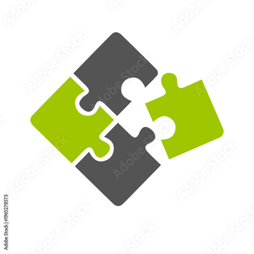 Modern Flat Style Jigsaw Puzzle Pieces Connecting Concept Illustration Design
