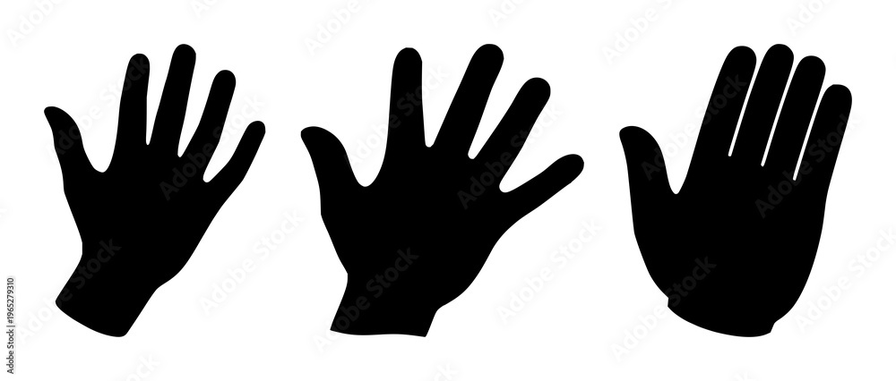 Obraz premium Haptic feedback hand icon set with solid black icon on white background featuring gesture, touch, interaction with iconography and user interface