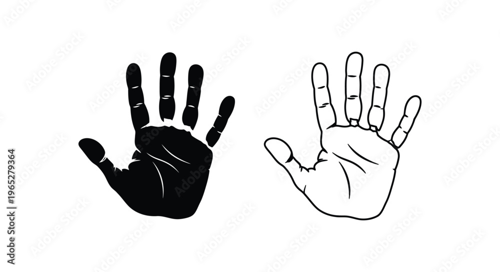 Fototapeta premium Black and white hands Vector