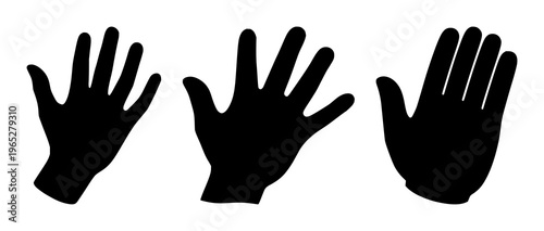 Haptic feedback hand icon set with solid black icon on white background featuring gesture, touch, interaction with iconography and user interface