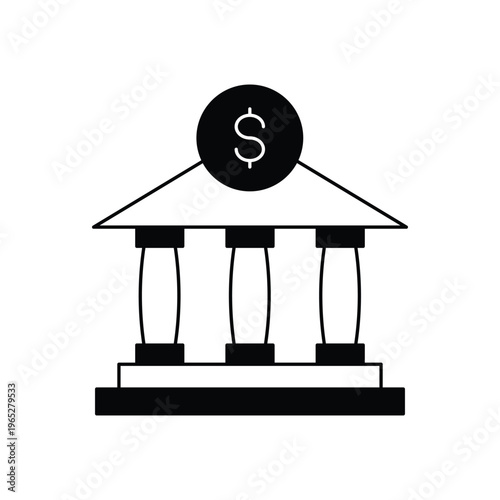 Bank Deposit  icon clean and modern vector illustration