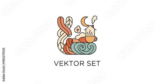 Cozy Morning Breakfast Scene with Warm Drinks and Pastries.