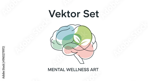 Abstract Brain Art Representing Mental Wellness and Health.