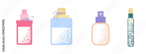 Perfume bottles set vector isolated on white background