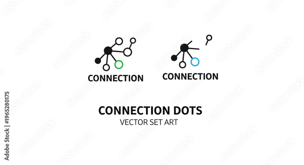 Fototapeta premium Connection Dots Vector Set Art.