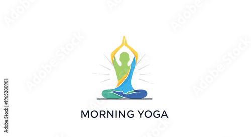 Meditative Yoga Pose Silhouette for Morning Wellness.