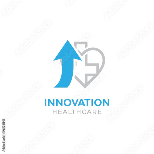 Free Download Blue Arrow Upward Trend Healthcare Innovation Symbol. - GFXLoad