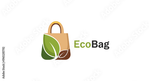 EcoBag Logo Design with Leaf Symbol.