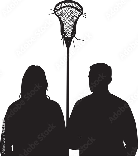 Lacrosse, sports, silhouettes, people, stick, vector graphics