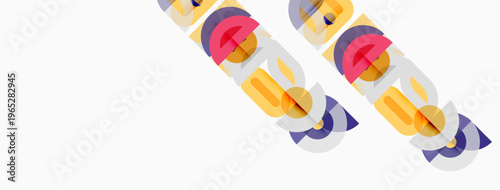 Colorful text design features repeated ACED pattern. Bright hues create playful, modern aesthetic. Minimalist composition, clean background.