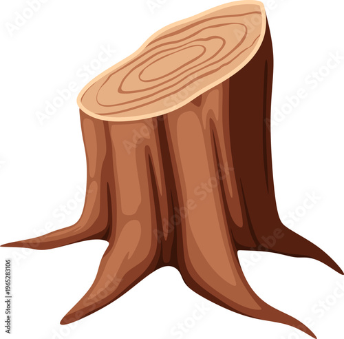 Illustration of a Cut Tree Stump