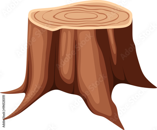 Illustration of a Cut Tree Stump