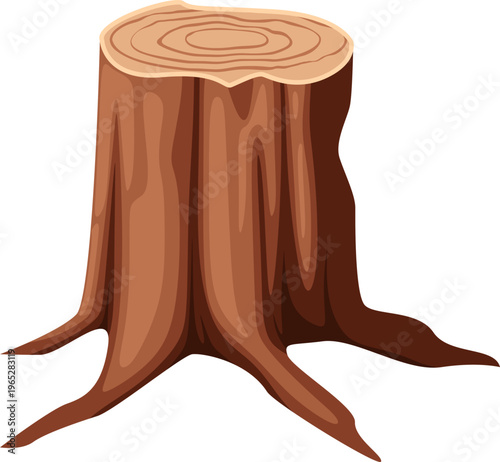 Illustration of a Cut Tree Stump