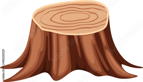 Illustration of a Cut Tree Stump