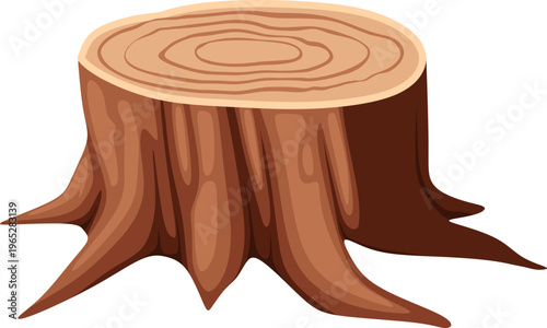 Illustration of a Cut Tree Stump