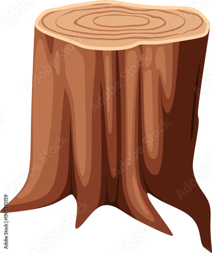 Illustration of a Cut Tree Stump