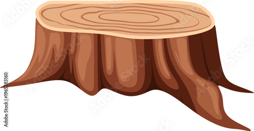 Illustration of a Cut Tree Stump
