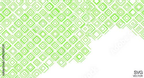 Abstract Geometric Pattern Background with Green Diamond Shapes