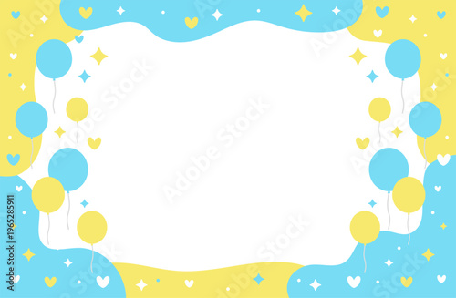 夏をイメージした爽やかな水色と黄色のフレーム