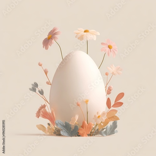 easter egg with flowers