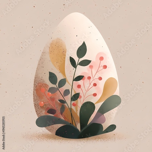 easter egg with flowers
