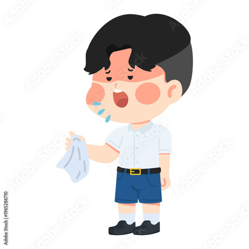 Boy Sweating and Feeling Hot