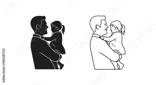 Father and child love family Vector